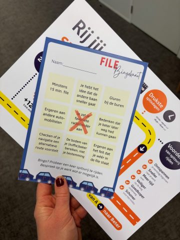 Bingokaart voor de campagne spitsvrij rijden